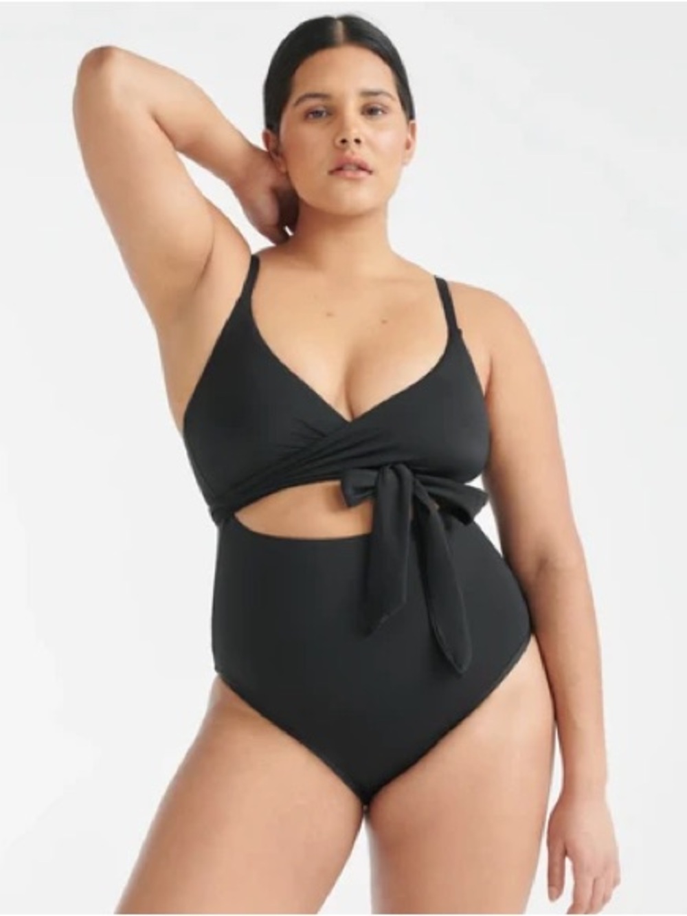 Knix Size XXXXL Leakproof Wrap One Piece Swimsuit - Black